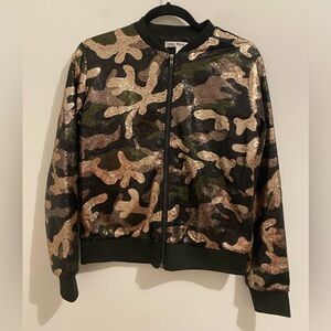 Say What? Sequin Camo Jacket Size Small